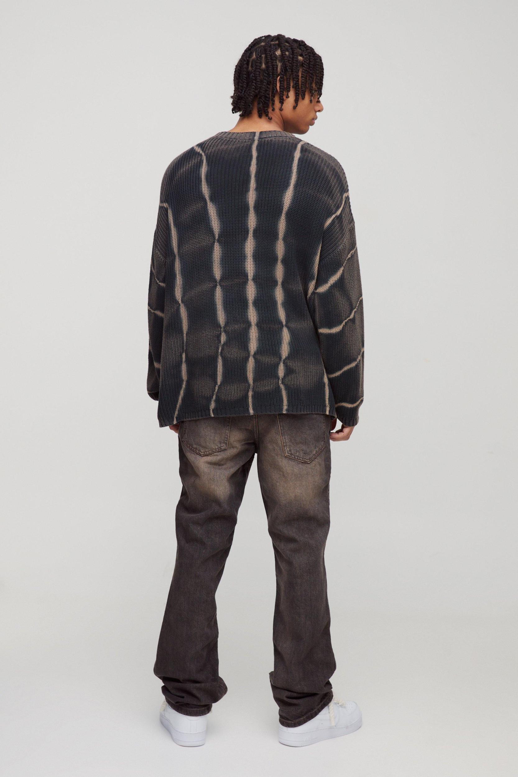 Slim Flared Brown Tint Panelled Jeans | boohooMAN USA Product Image