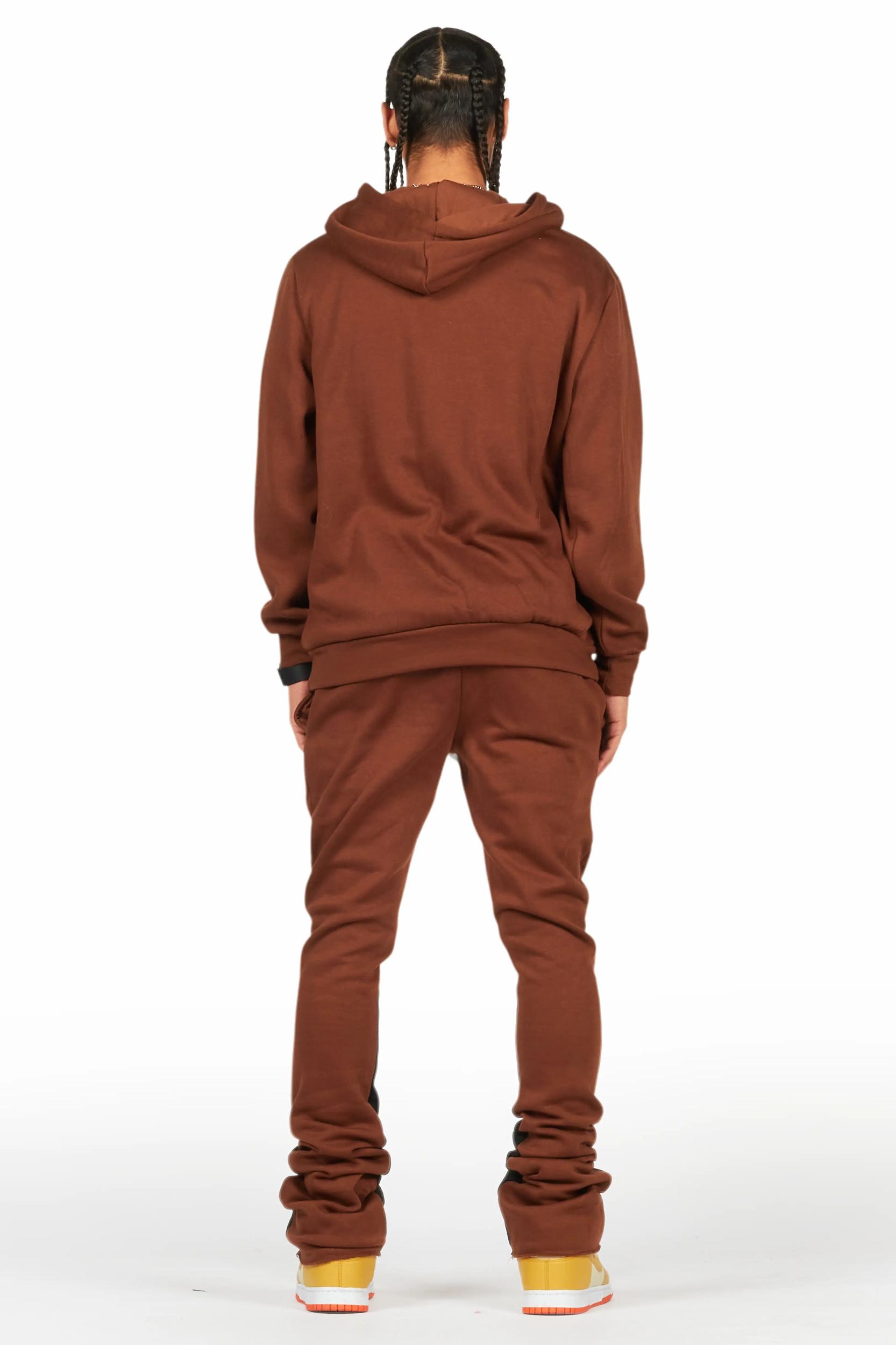 Briggs Brown Hoodie/Stacked Flare Track Set Male Product Image