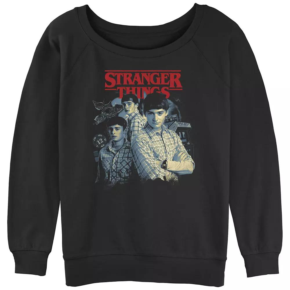 Juniors' Stranger Things Will Collage Slouchy Terry Graphic Pullover, Women's, Size: XXL, Black Product Image