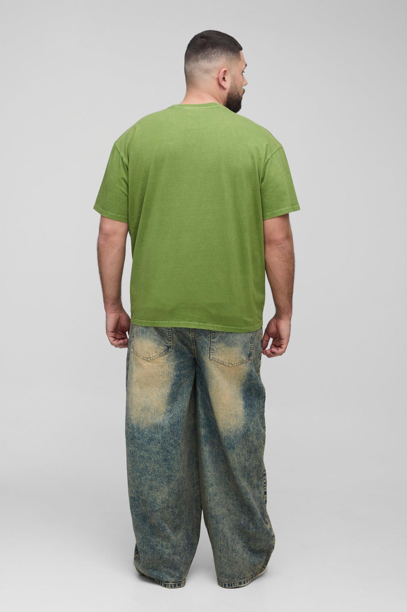 Plus Oversized Acid Wash T-Shirt | boohooMAN USA Product Image