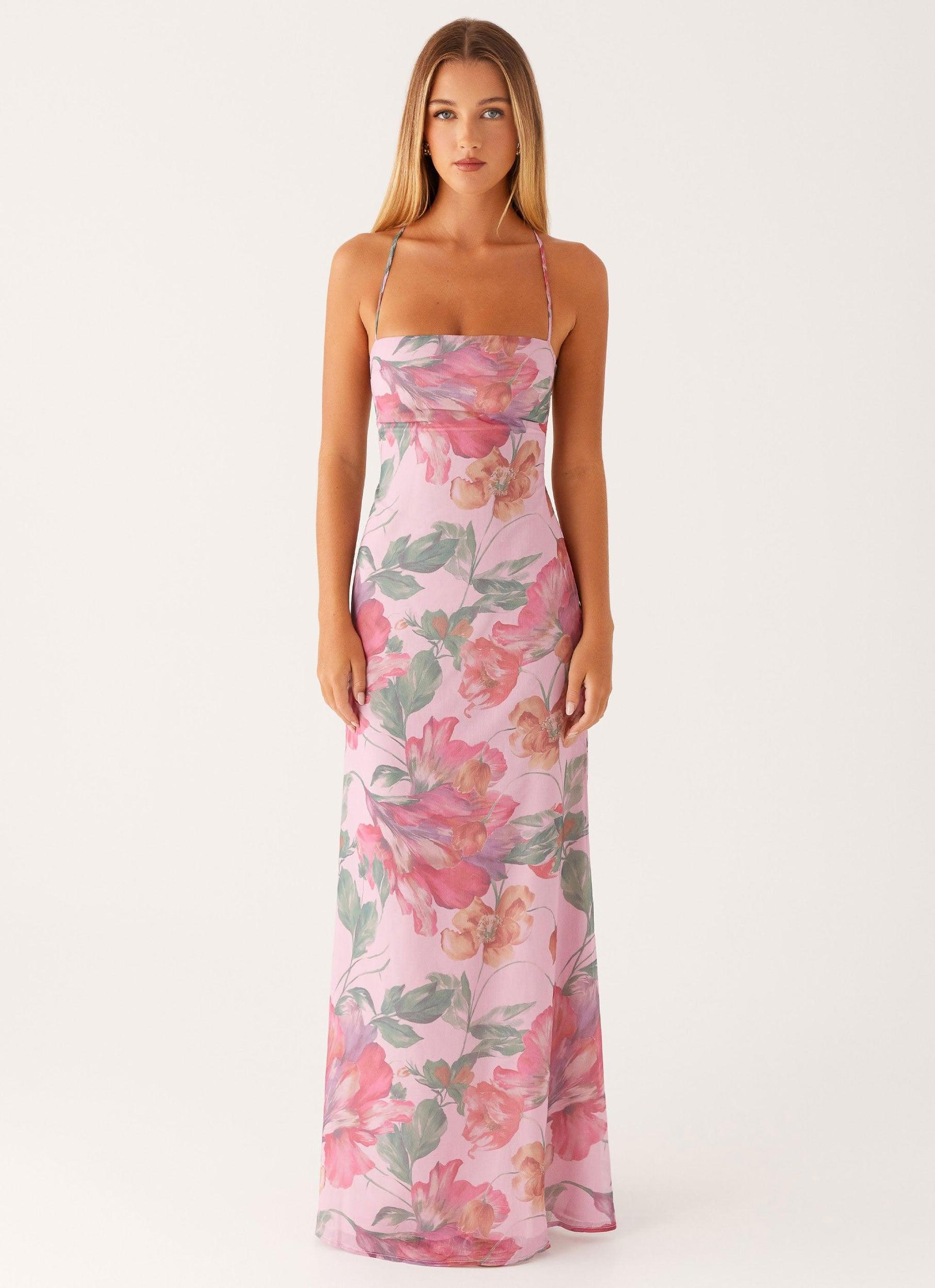 Peggy Maxi Dress - Pink Floral Product Image
