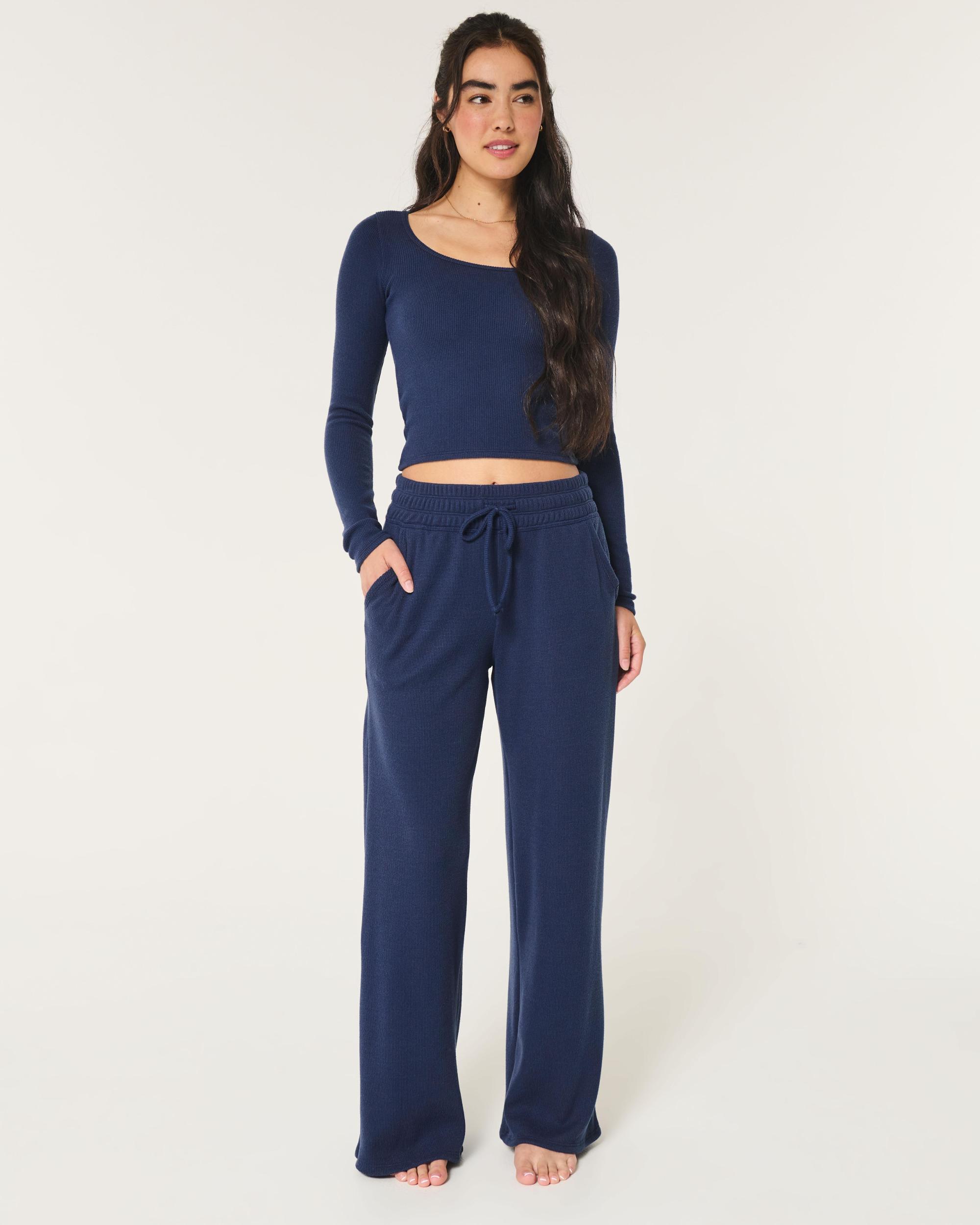 Gilly Hicks Waffle Wide-Leg Pants Product Image