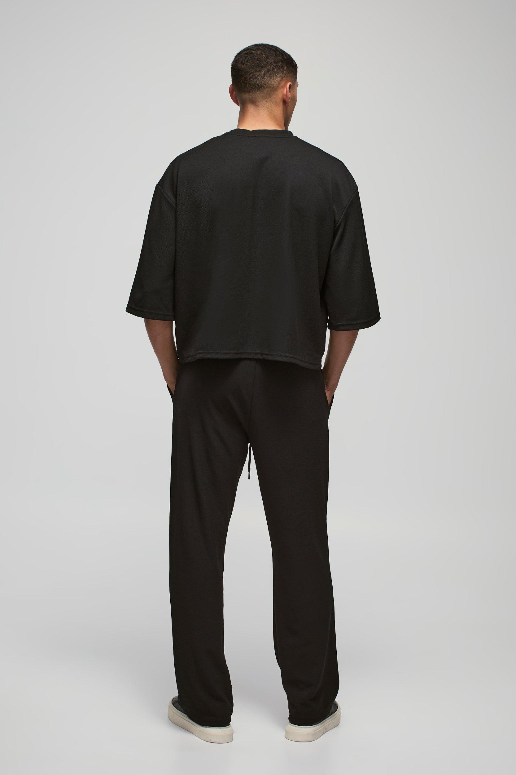 Oversized Jersey Twill Boxy Half Sleeve T-shirt and Sweatpants set | boohooMAN USA Product Image