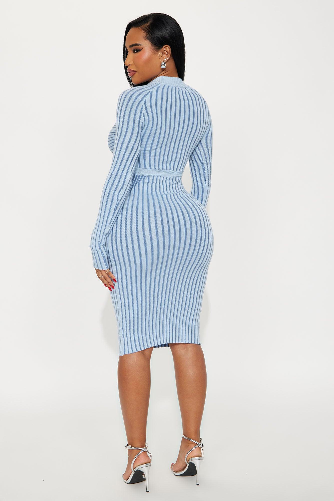 Deeply Aligned Midi Dress - Blue Female Product Image