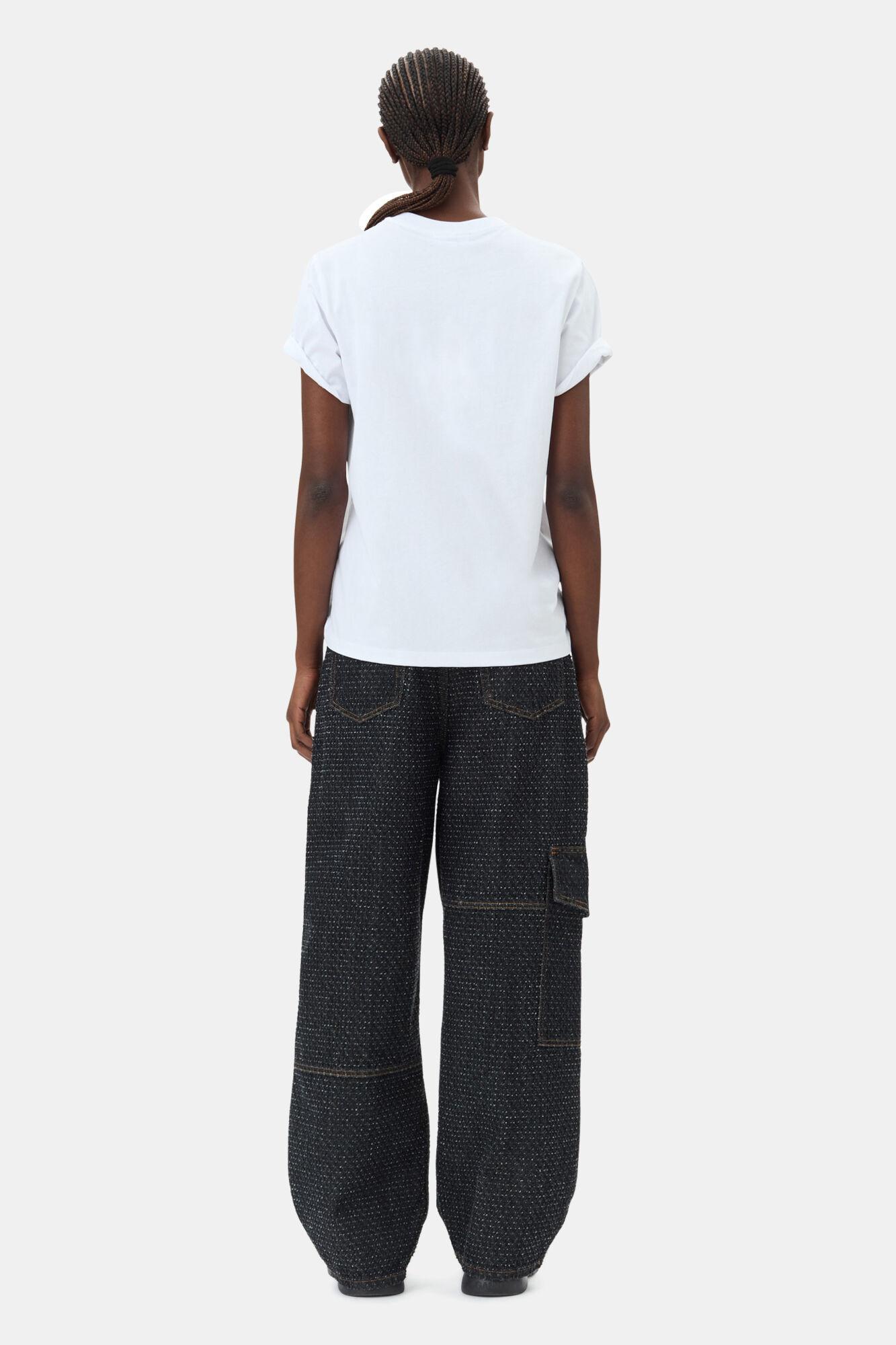 White Basic Jersey Kittens Relaxed T-shirt Product Image