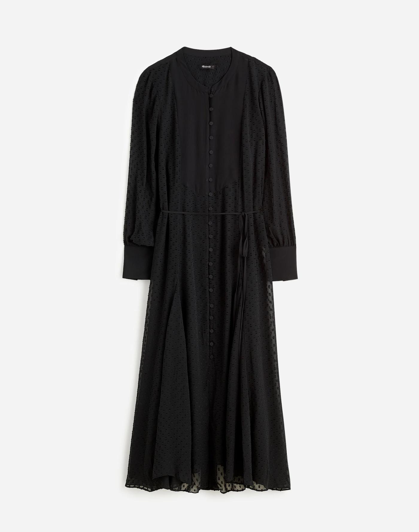 Tie-Waist Midi Dress in Clip Dot Product Image