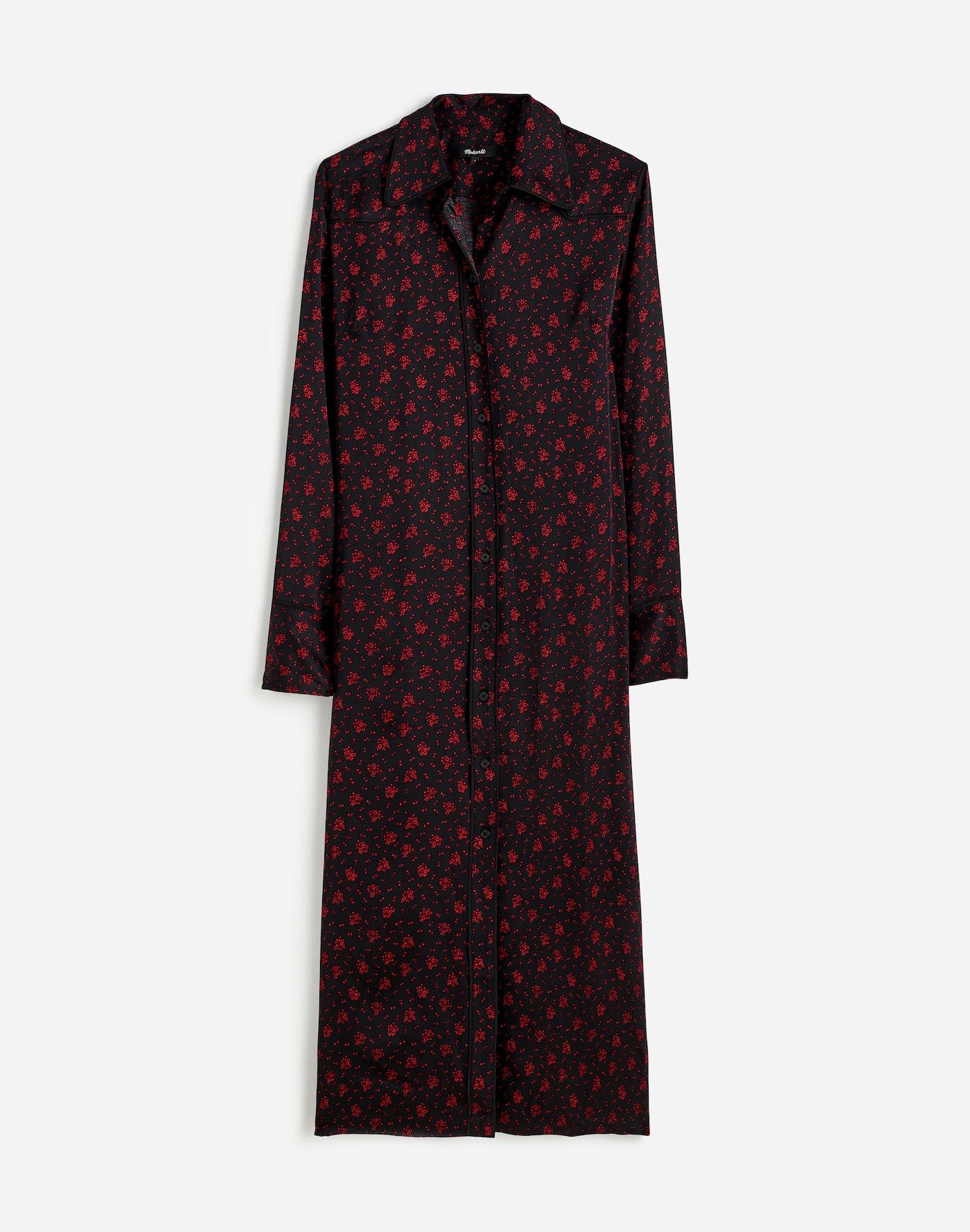 Button-Front Midi Shirtdress in Floral Product Image