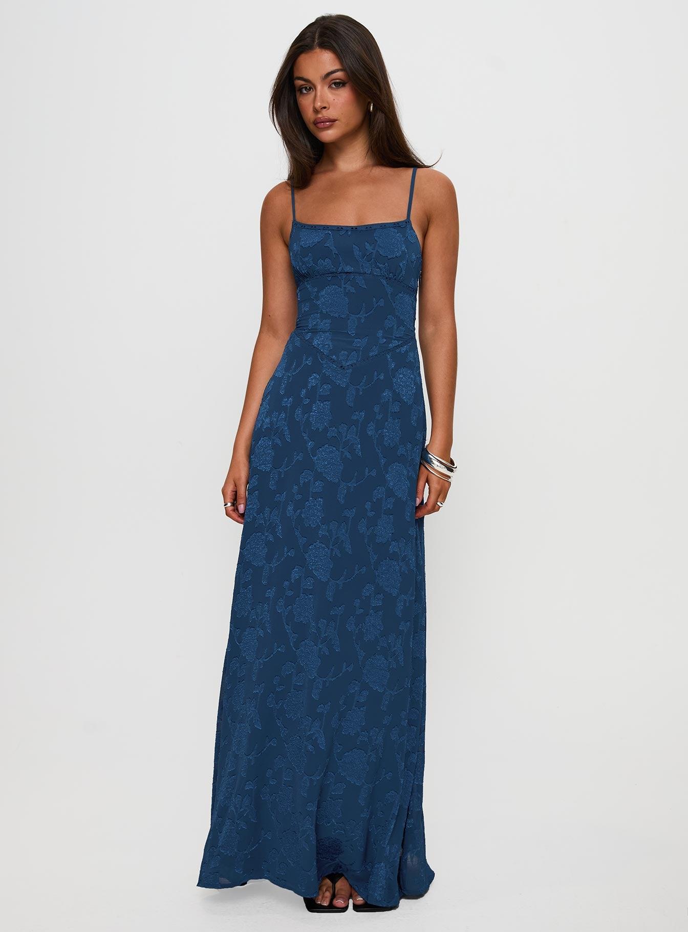 South Of France Maxi Dress Navy Product Image