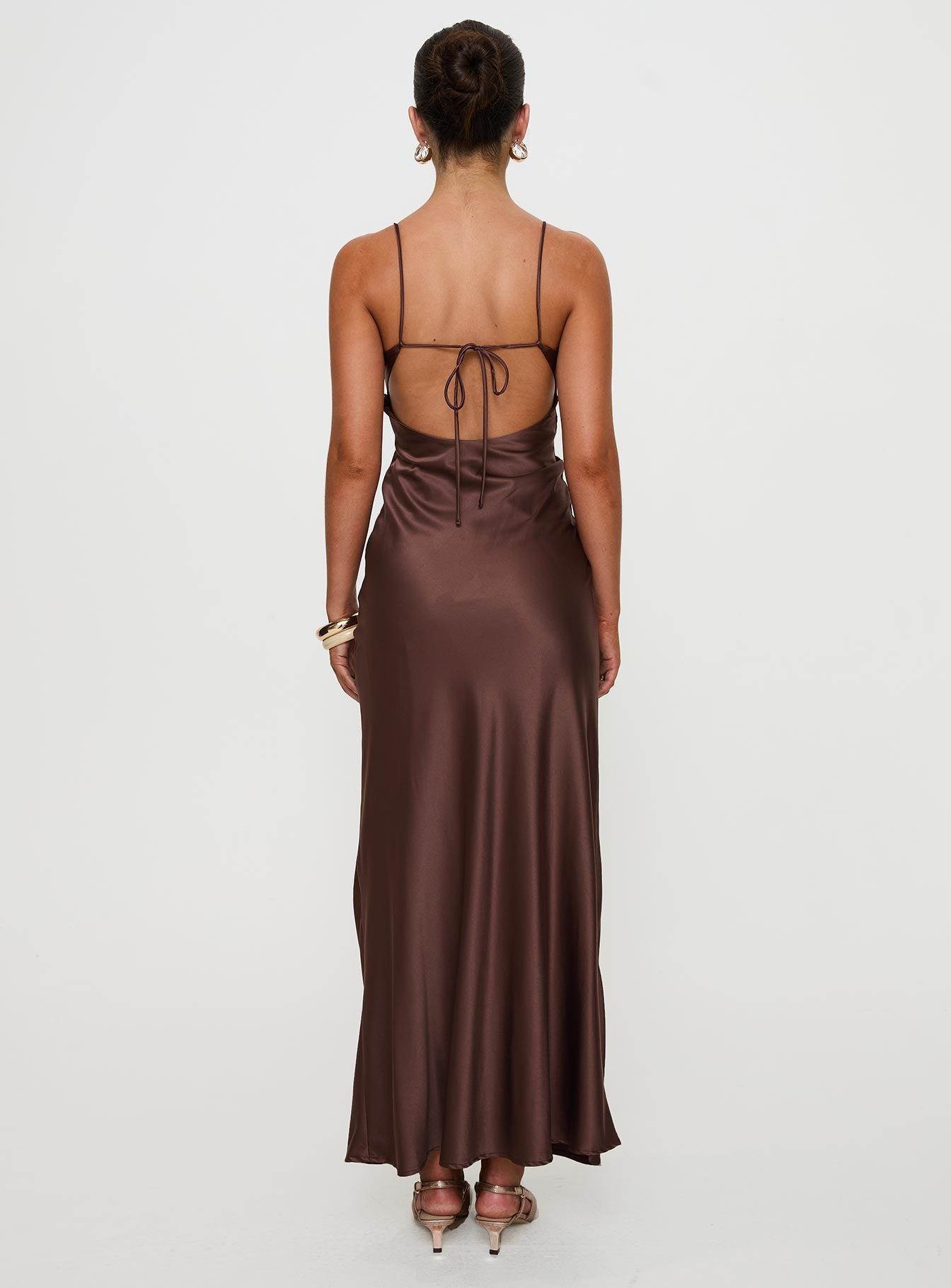 Angels Only Maxi Dress Chocolate Product Image