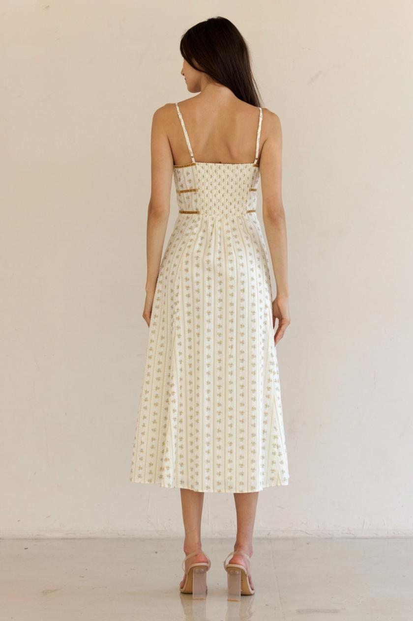 Floral Striped Midi Dress Product Image