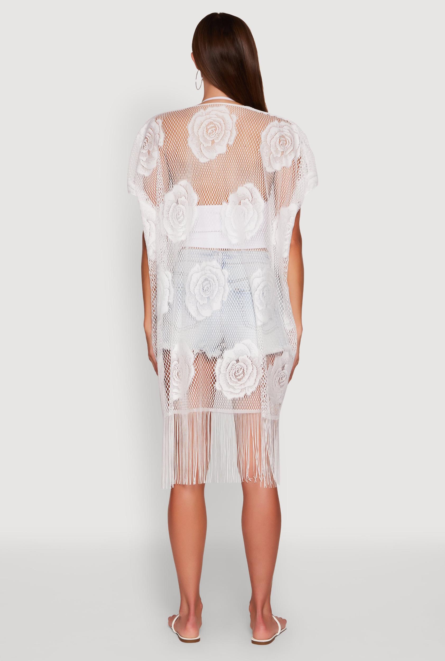 Floral Pattern Fishnet Cover Up Female Product Image