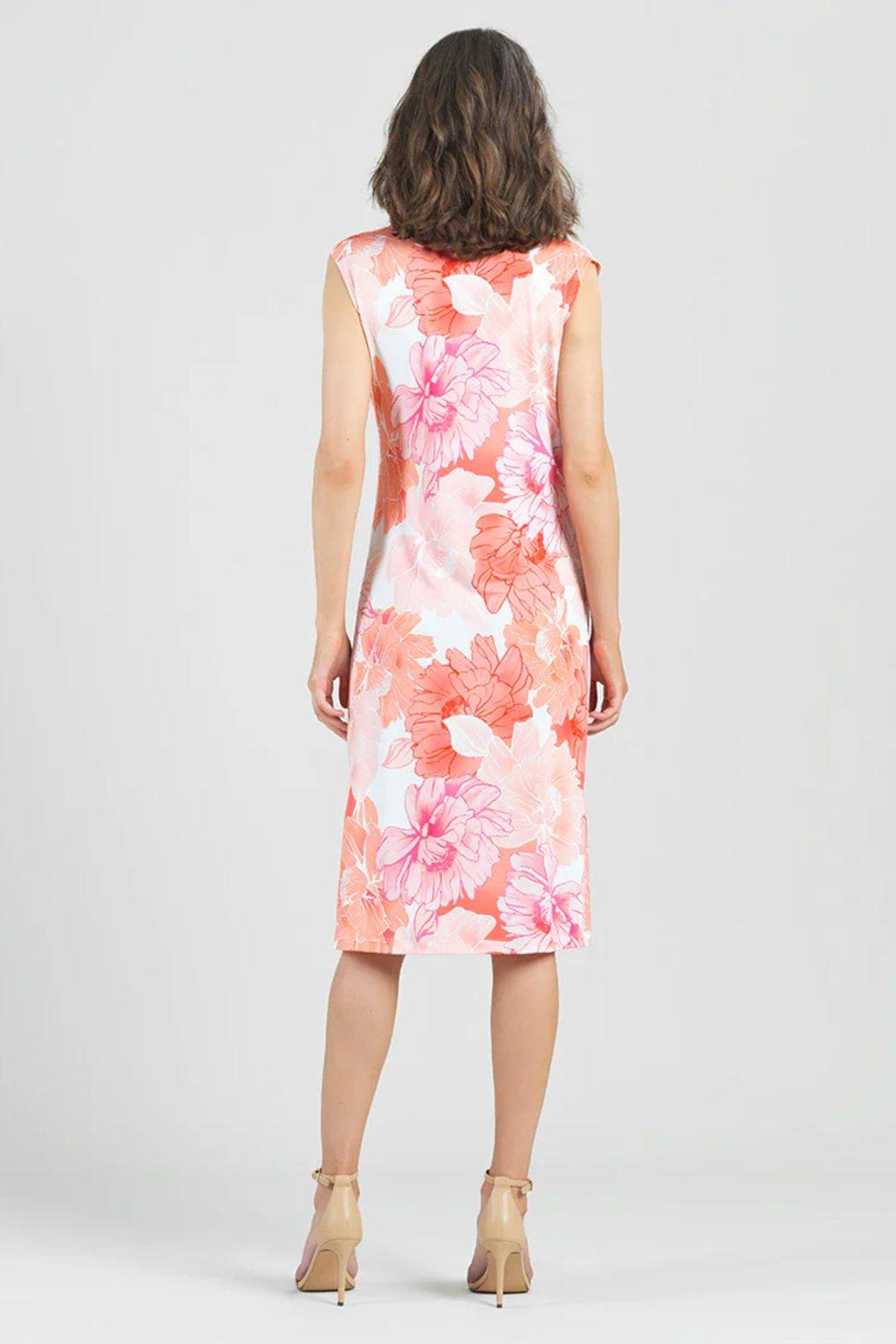 Floral Print Sleeveless Ruched Midi Dress Product Image