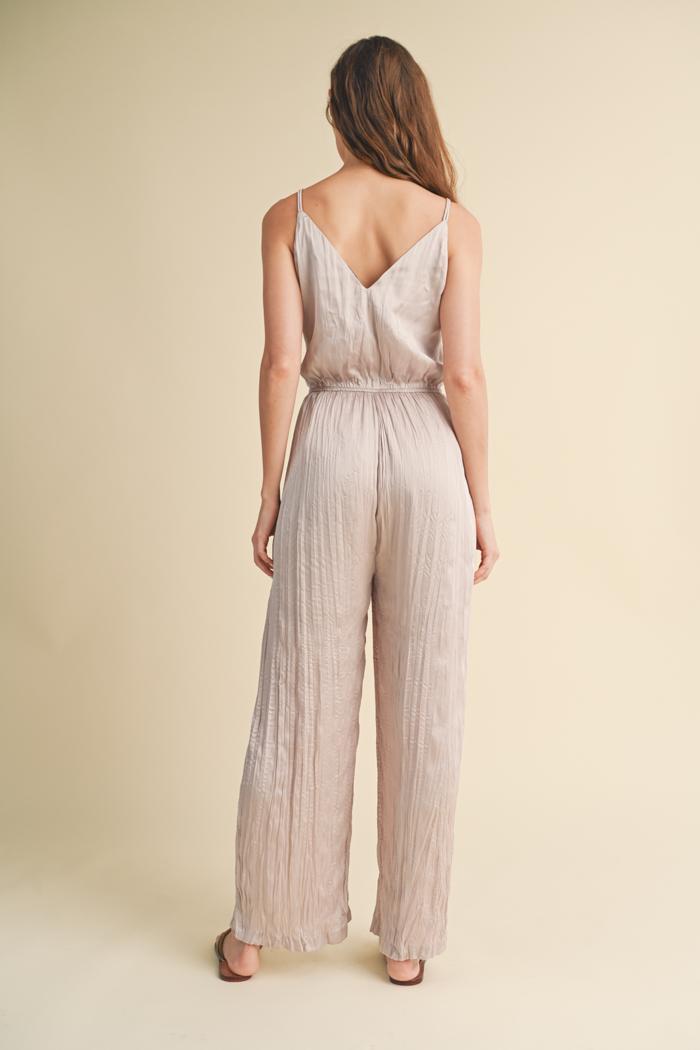 CRINKLE SATIN CAMI JUMPSUIT Product Image