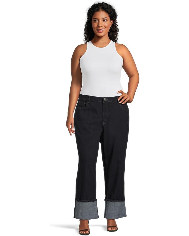 Women's KUT from the Kloth Plus Size Charlotte High Rise Fab Ab Wide Leg-Roll Up Product Image