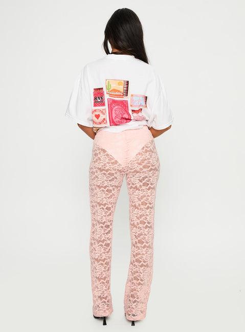 Peru Lace Pants Pink Product Image