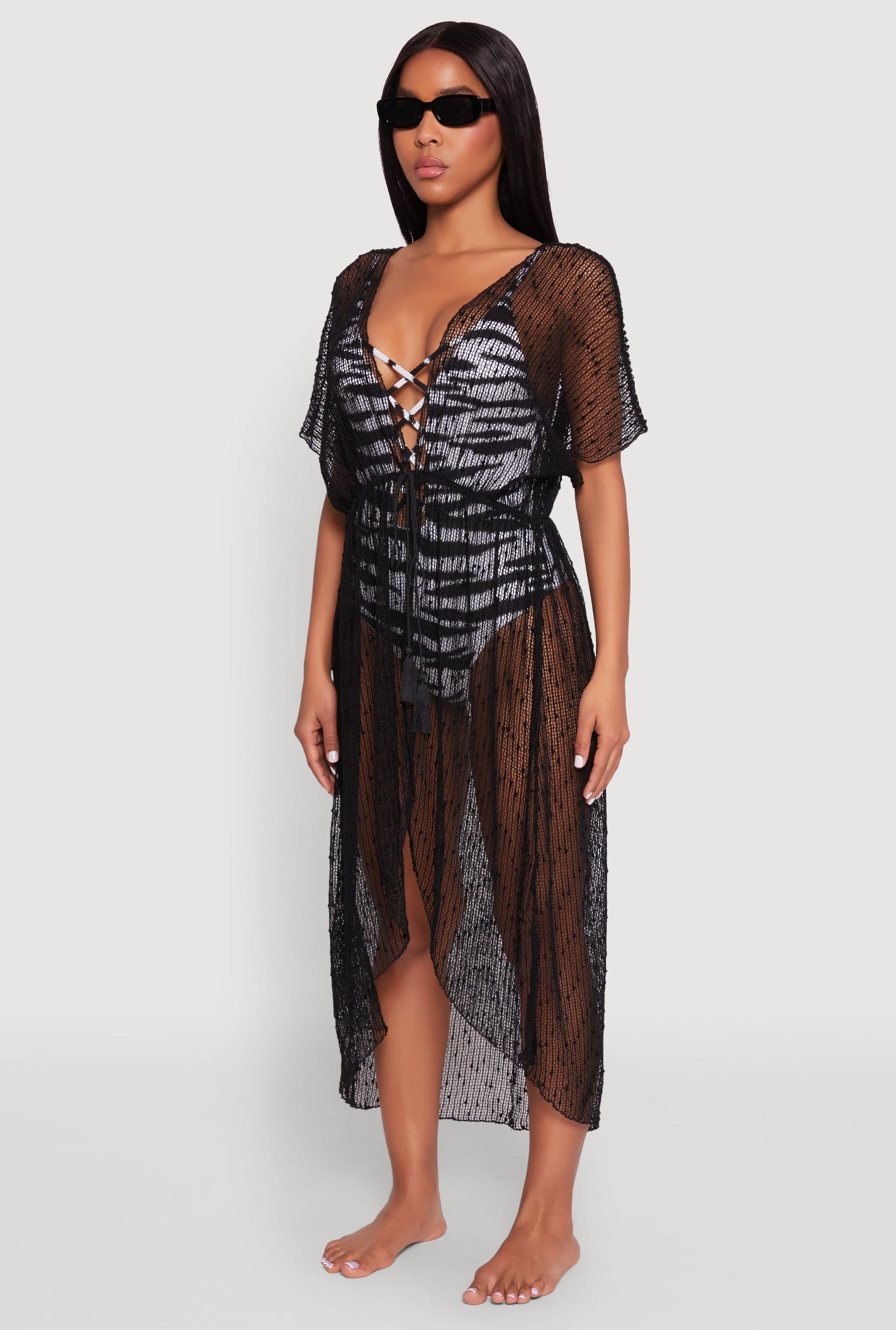 Popcorn Knit Tie Front Cover Up Kimono Female Product Image