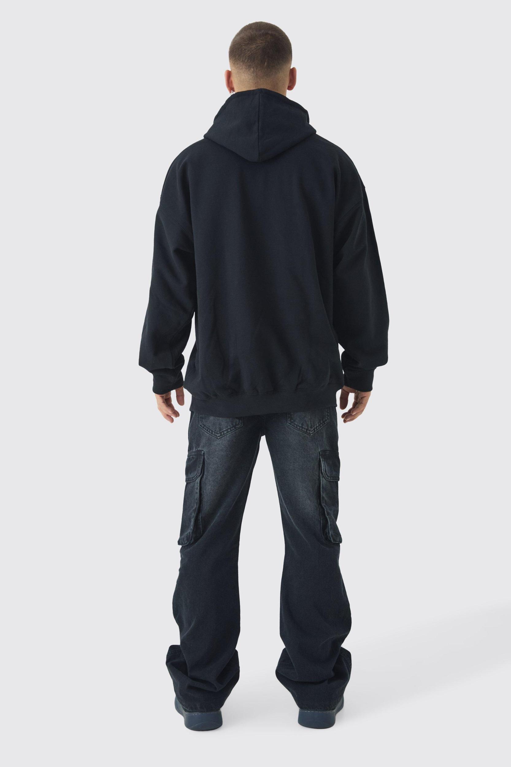 Relaxed Rigid Flare Cargo Denim Jeans | boohooMAN USA Product Image