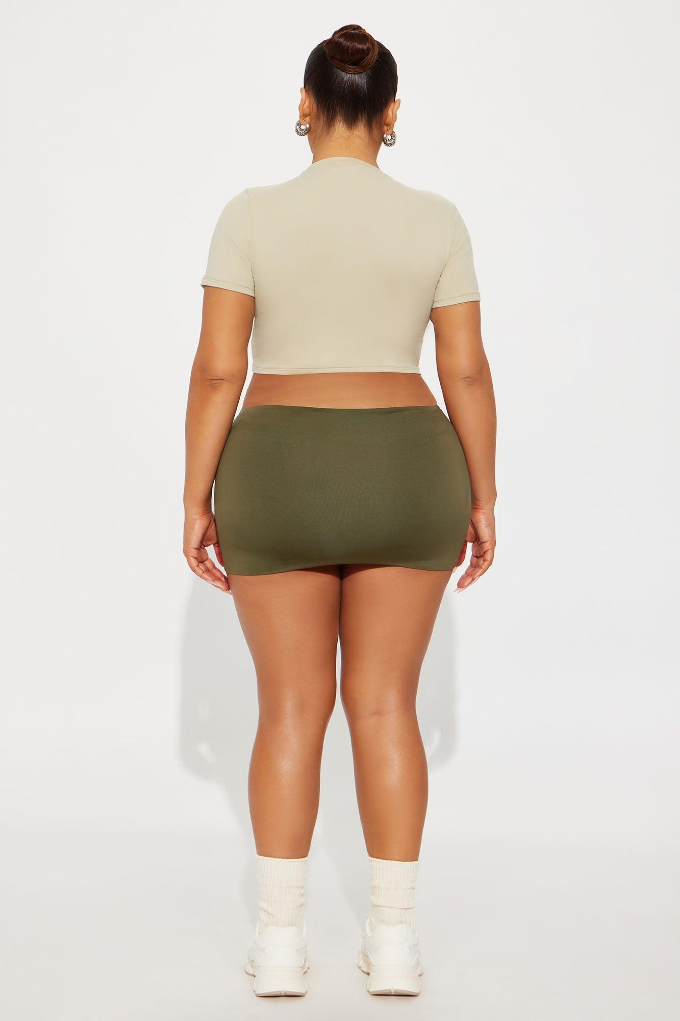 Second Skin Double Lined Super Cropped Tee - Stone Female Product Image