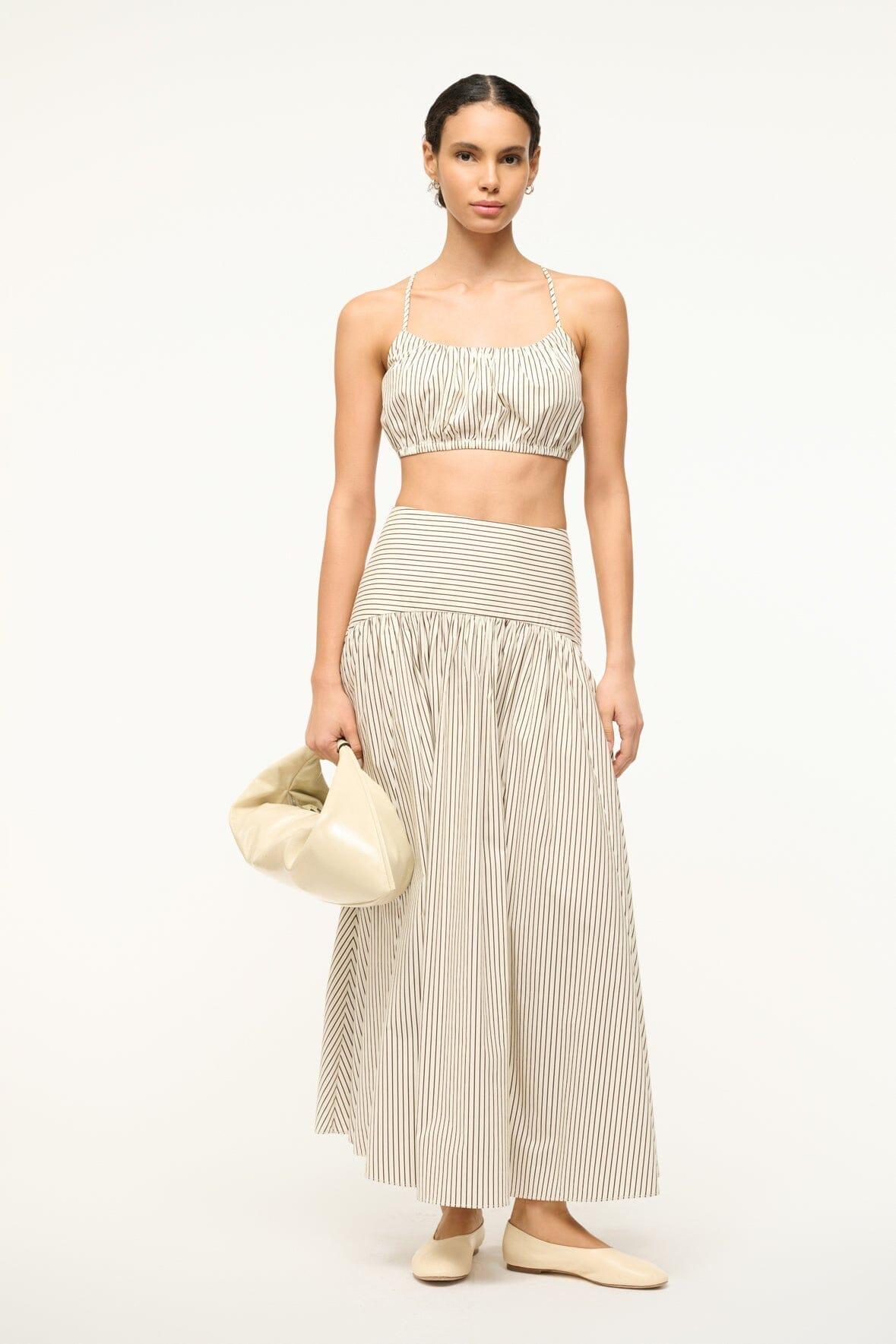 PROCIDA SKIRT | IVORY DARK OAK MICRO STRIPE Product Image