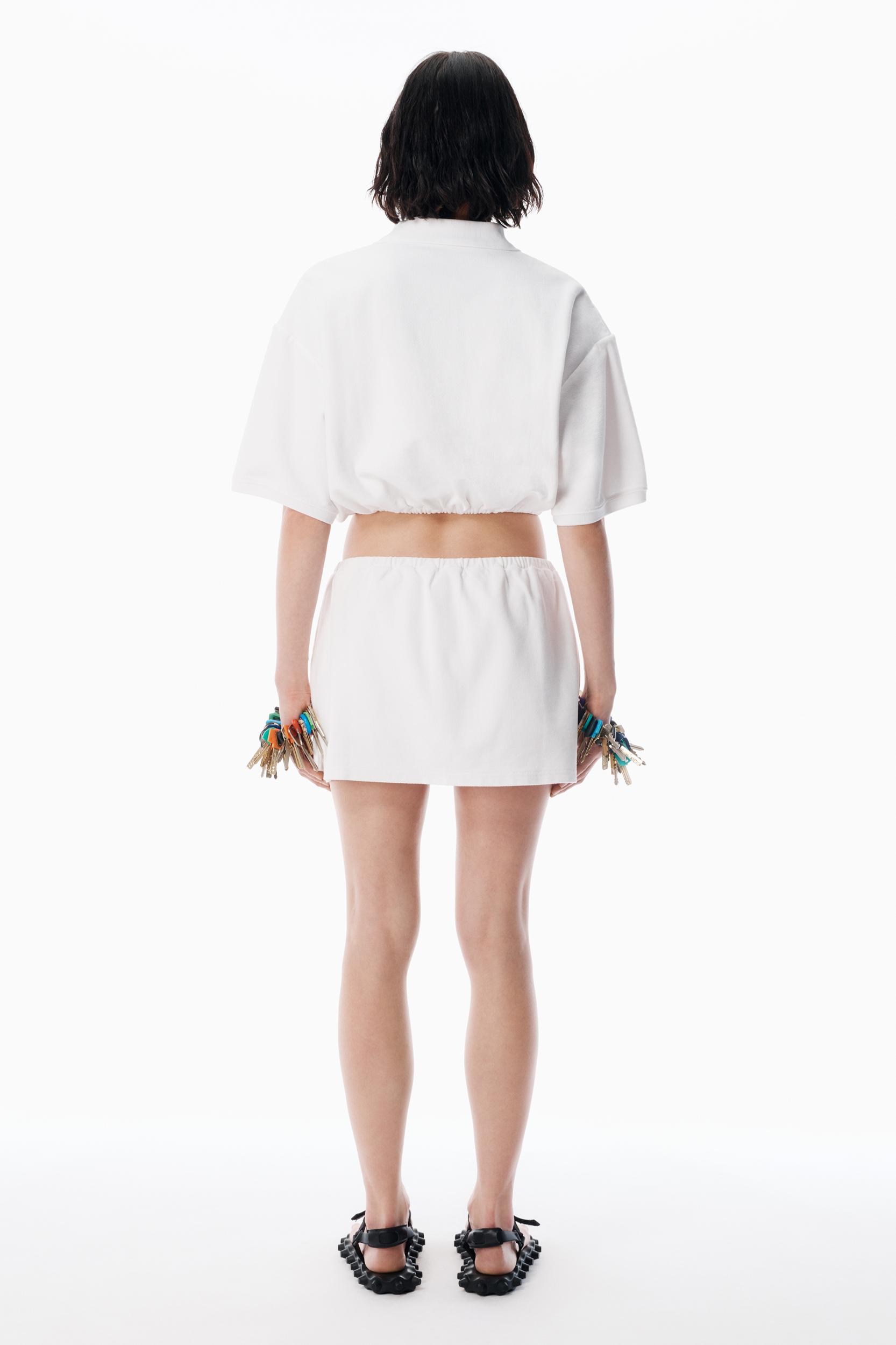 White Deconstructed Polo Shirt Product Image