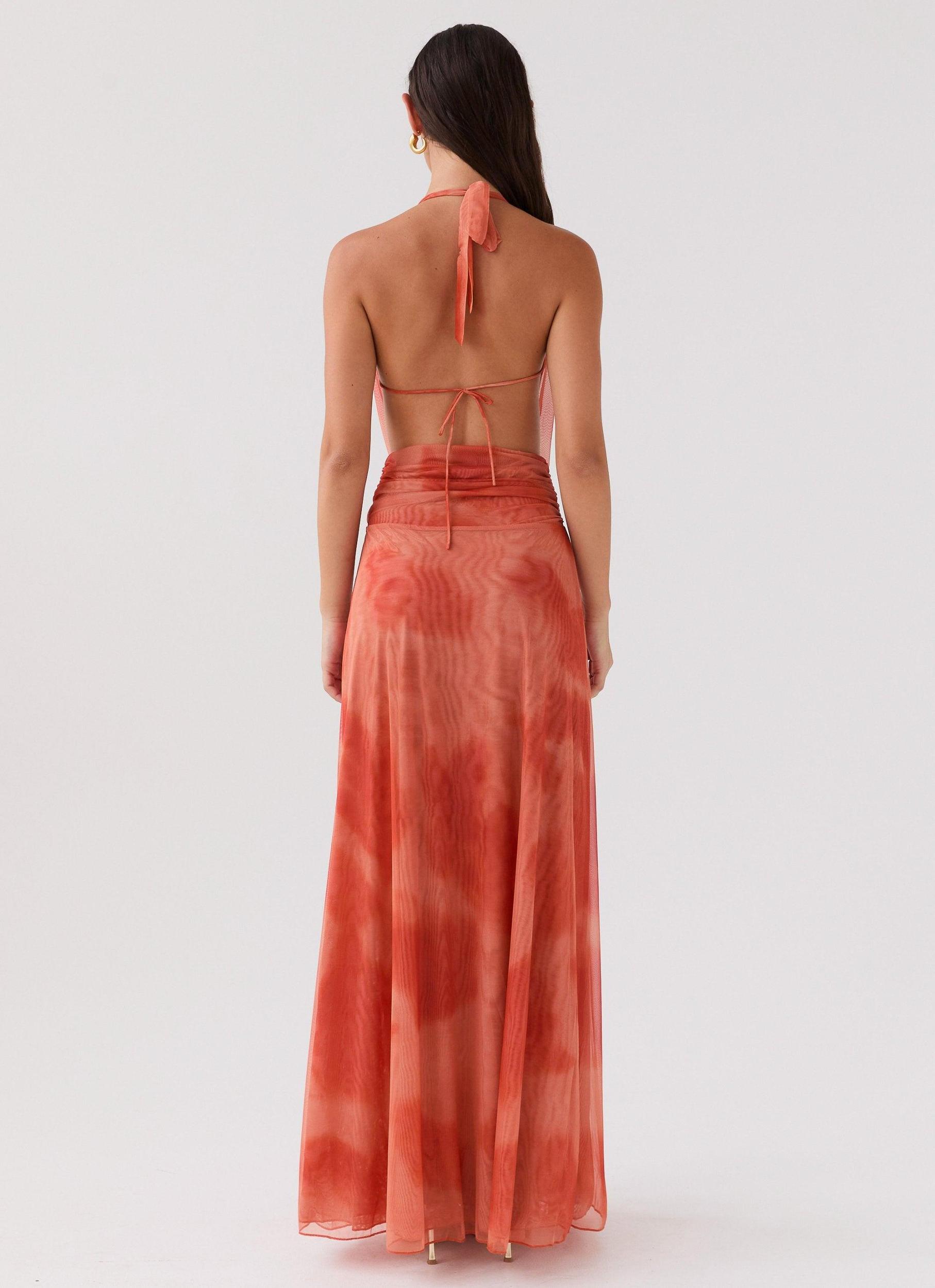 Elysia Chiffon Maxi Dress - Fiery Fusion Product Image