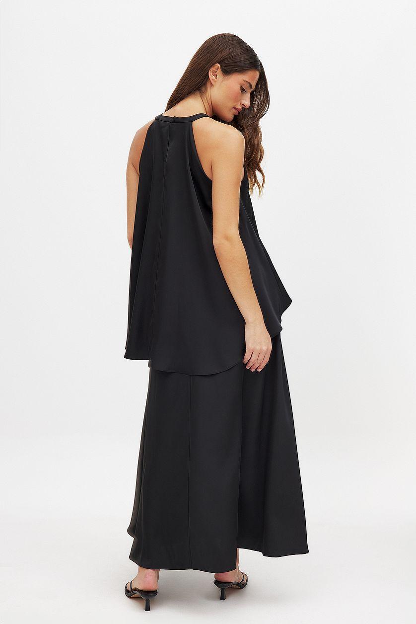Satin Flowy Maxi Dress Product Image