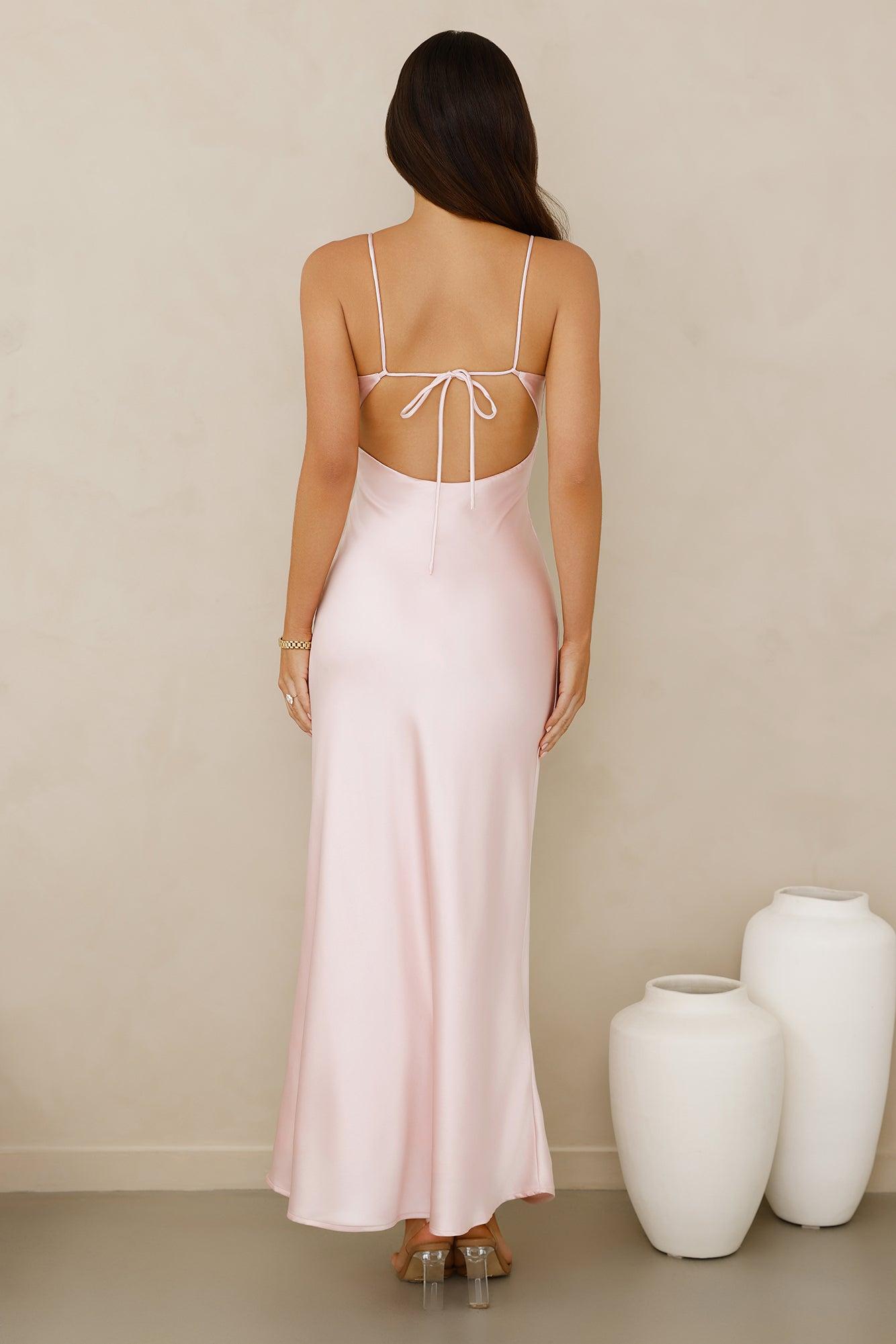 Chic 'Fit Slip Satin Maxi Dress Pink Product Image
