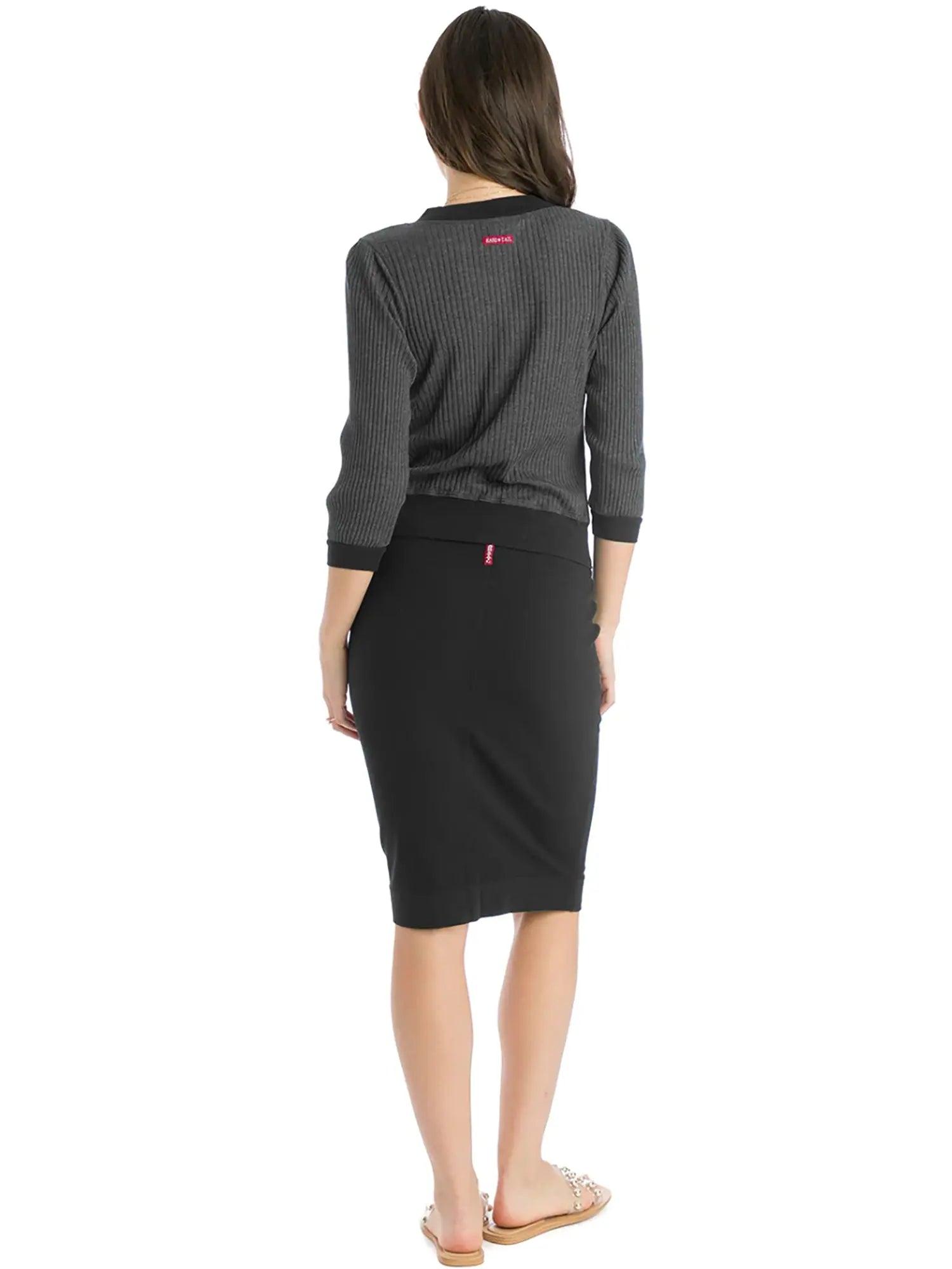 Hard Tail Wide Cut Cotton Pencil Skirt W-525 Product Image