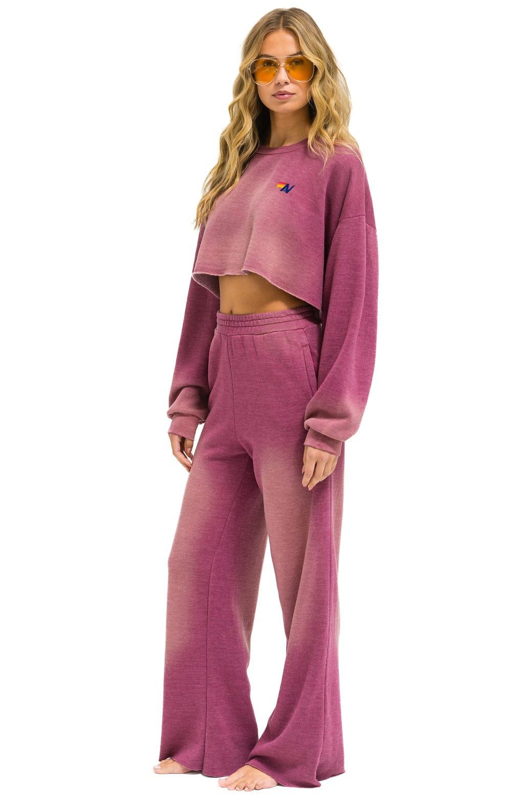 ESSENTIAL WIDE LEG POCKET SWEATPANTS - FADED BERRY Female Product Image