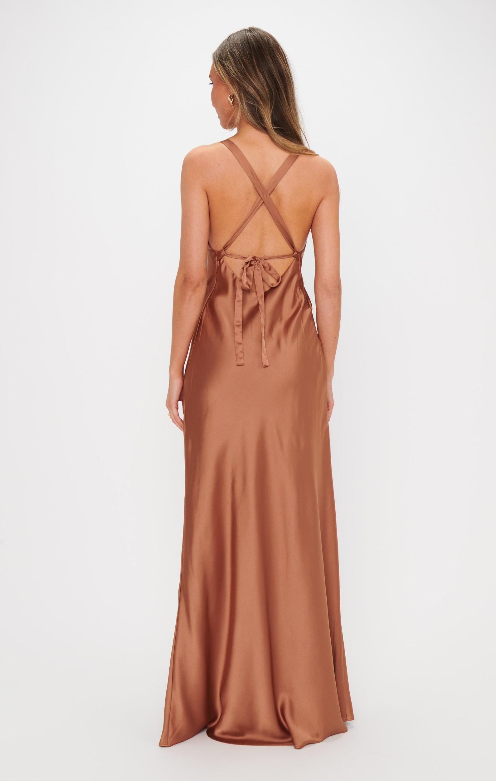 Anderson Maxi Dress ~ Copper Luxe Satin Product Image