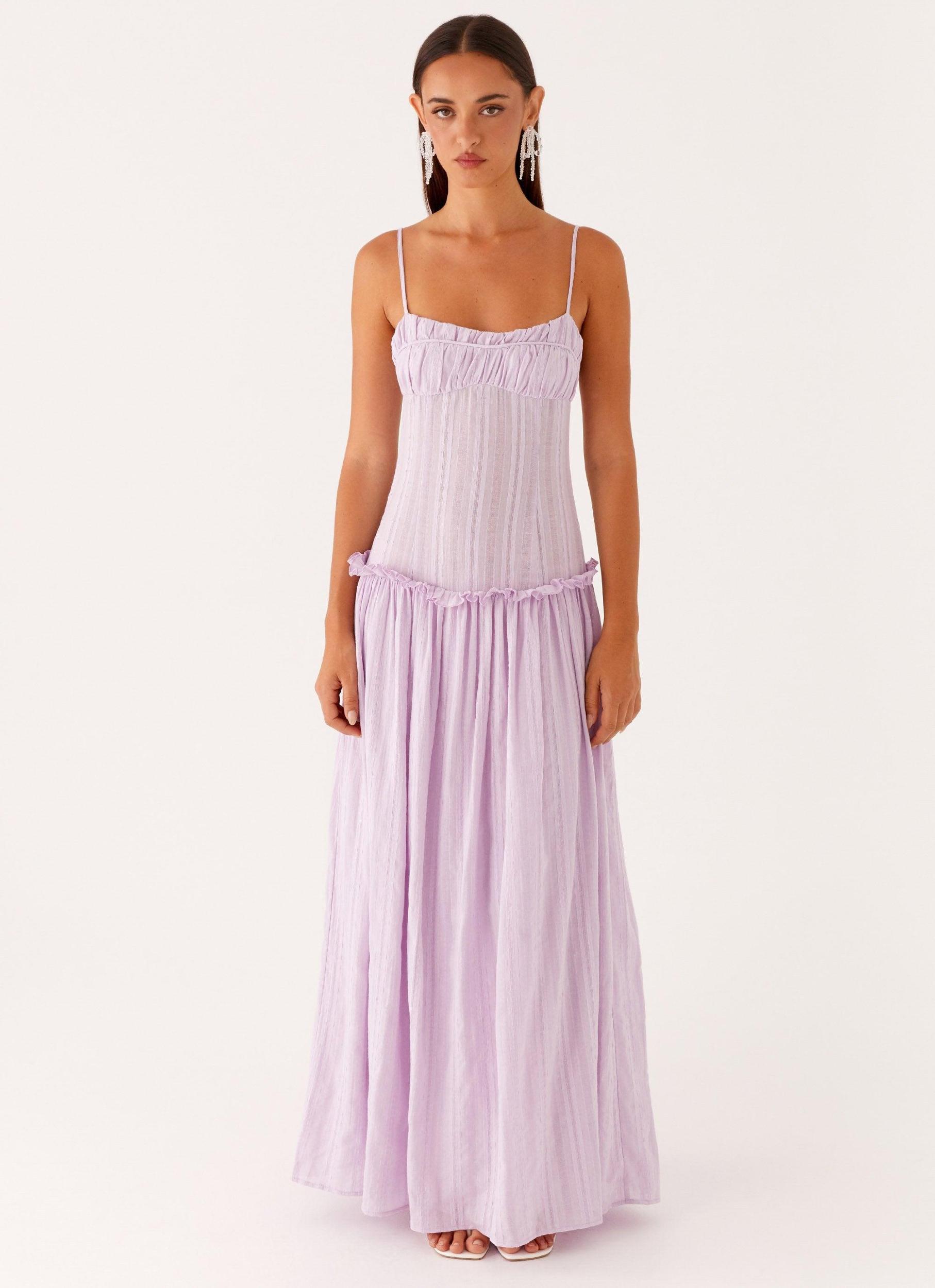 Jacinda Drop Waist Maxi Dress - Lavender Product Image