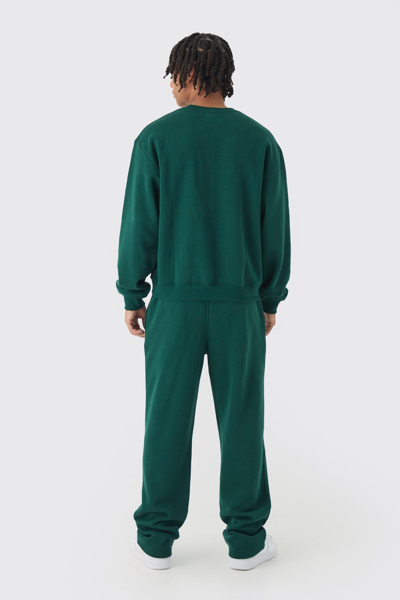 Oversized Boxy Homme Embossed Sweatshirt Tracksuit | boohooMAN USA Product Image