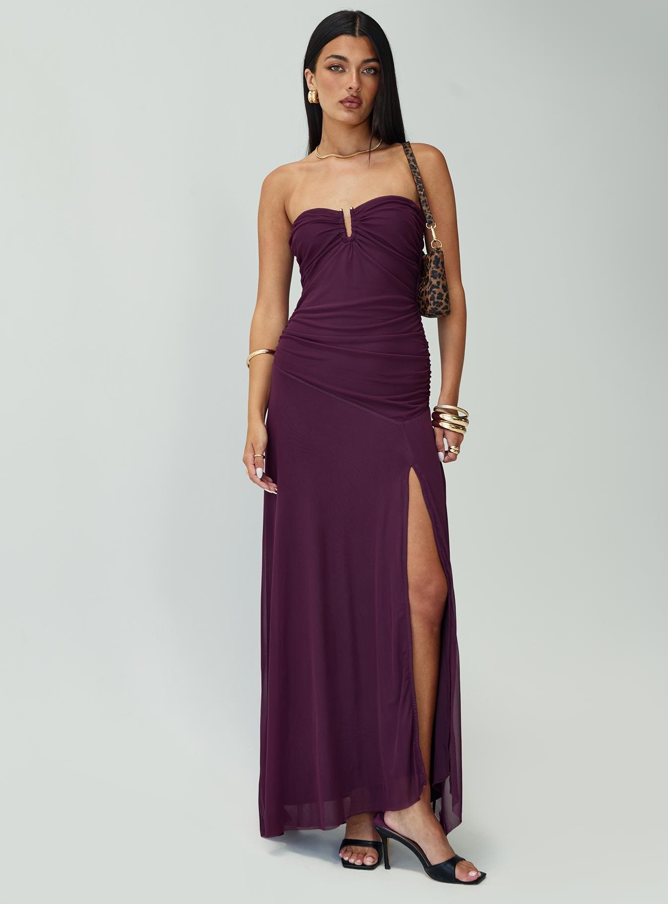 Barbarella Strapless Maxi Dress Purple Product Image