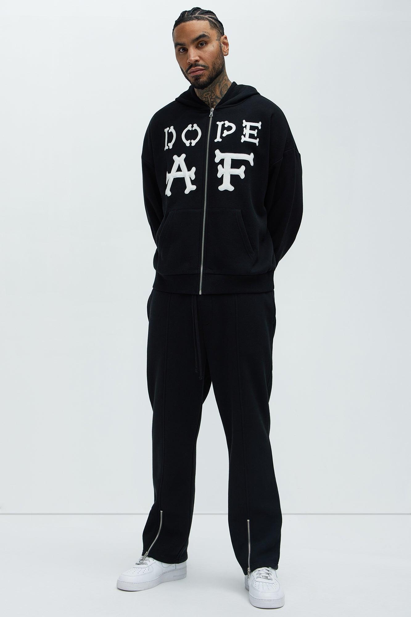 Tyson Elm Zip Hem Straight Sweatpants - Black Product Image