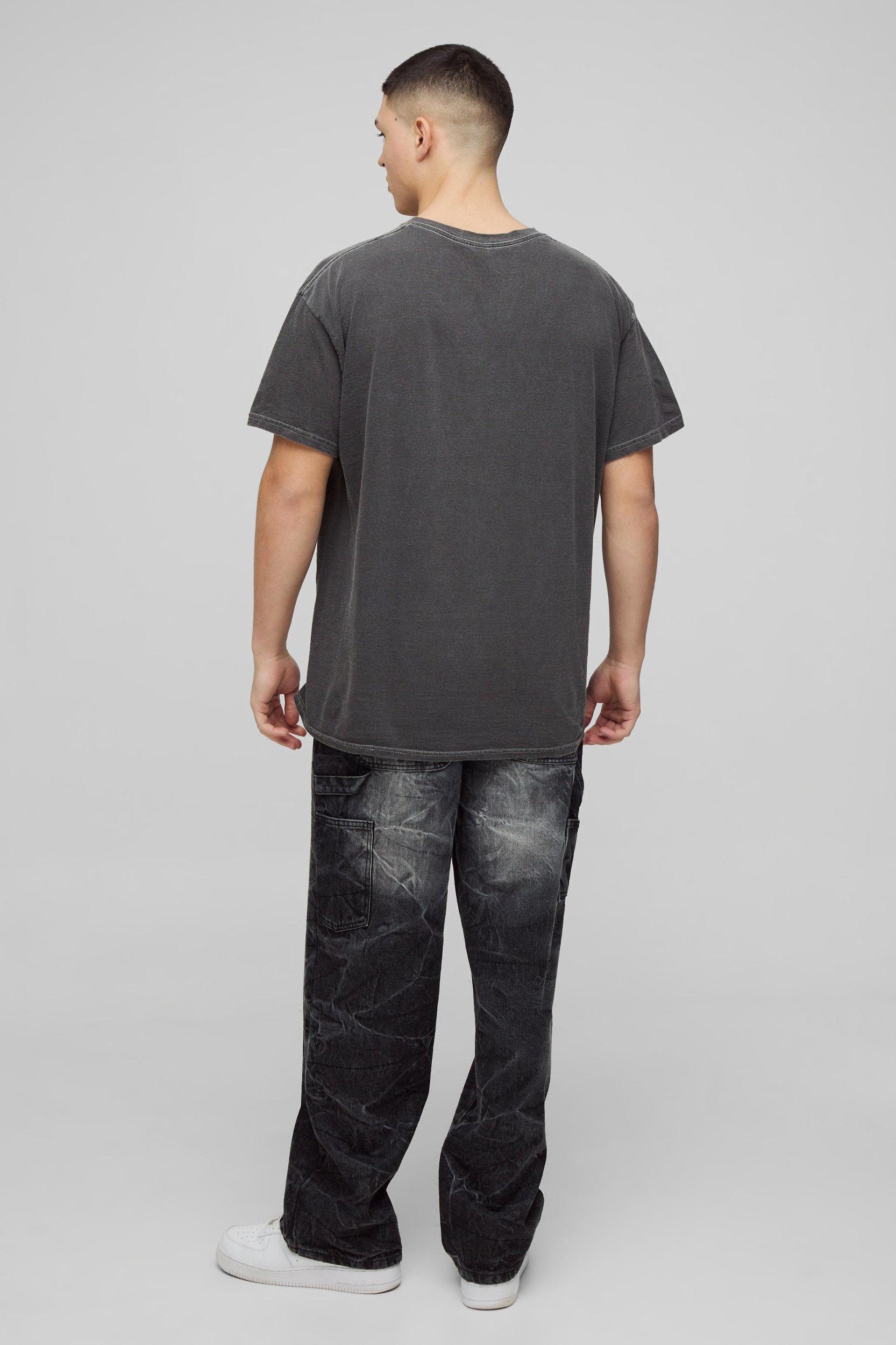 Oversized My Chemical Romance Washed License Band T-Shirt | boohooMAN USA Product Image