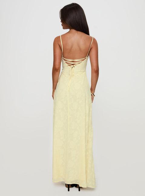 South Of France Maxi Dress Yellow Product Image