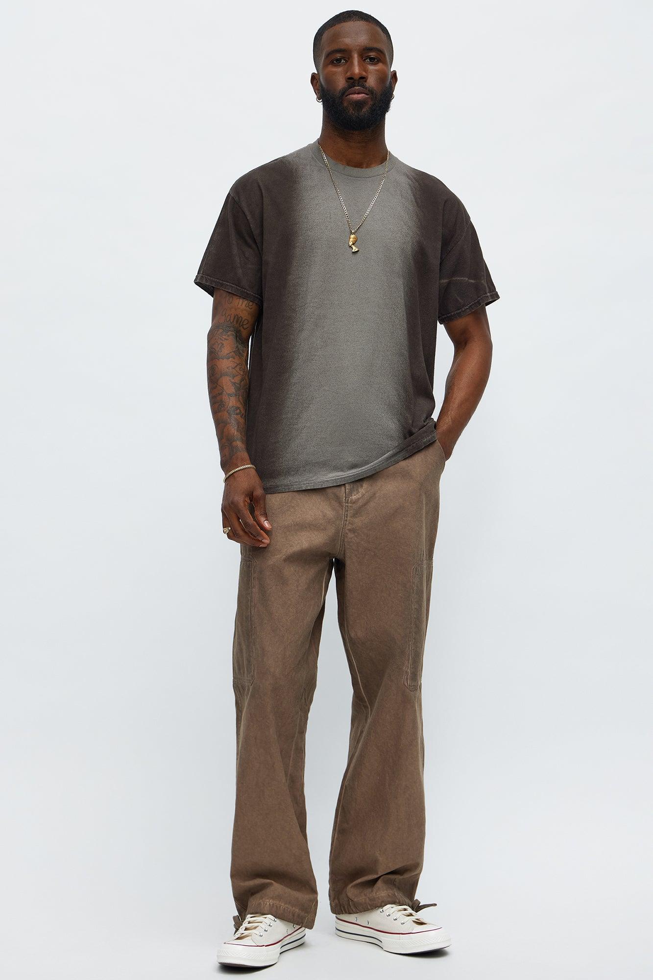 Split Up Washed Tee - Dark Brown Male Product Image
