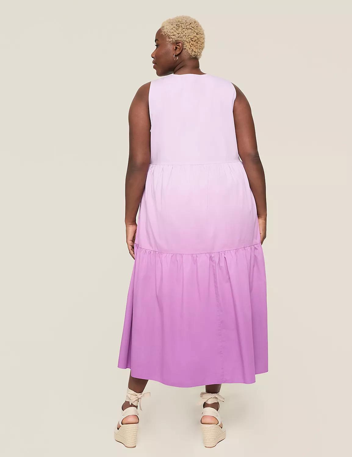 Button-Neck Tiered Maxi Dress Product Image