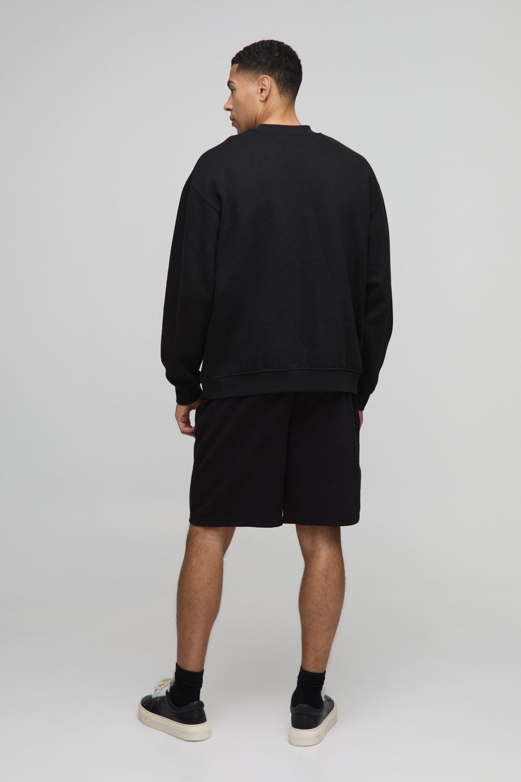 Oversized Heavyweight Interlock Shorts | boohooMAN USA Product Image
