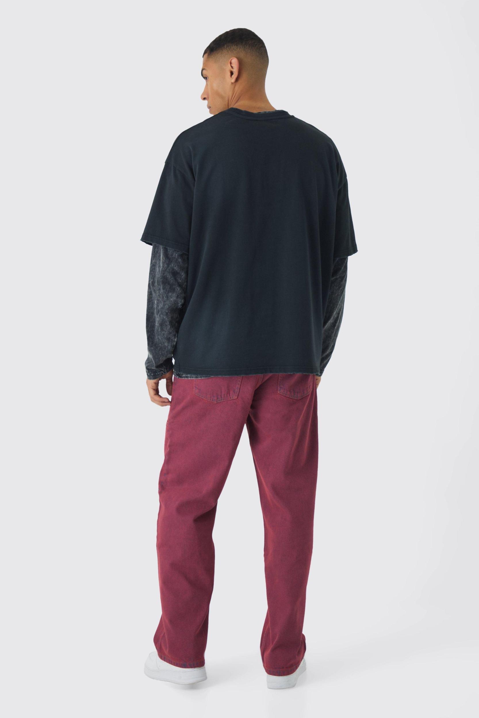 Relaxed Rigid Carpenter Paint Splatter Denim Jeans | boohooMAN USA Product Image