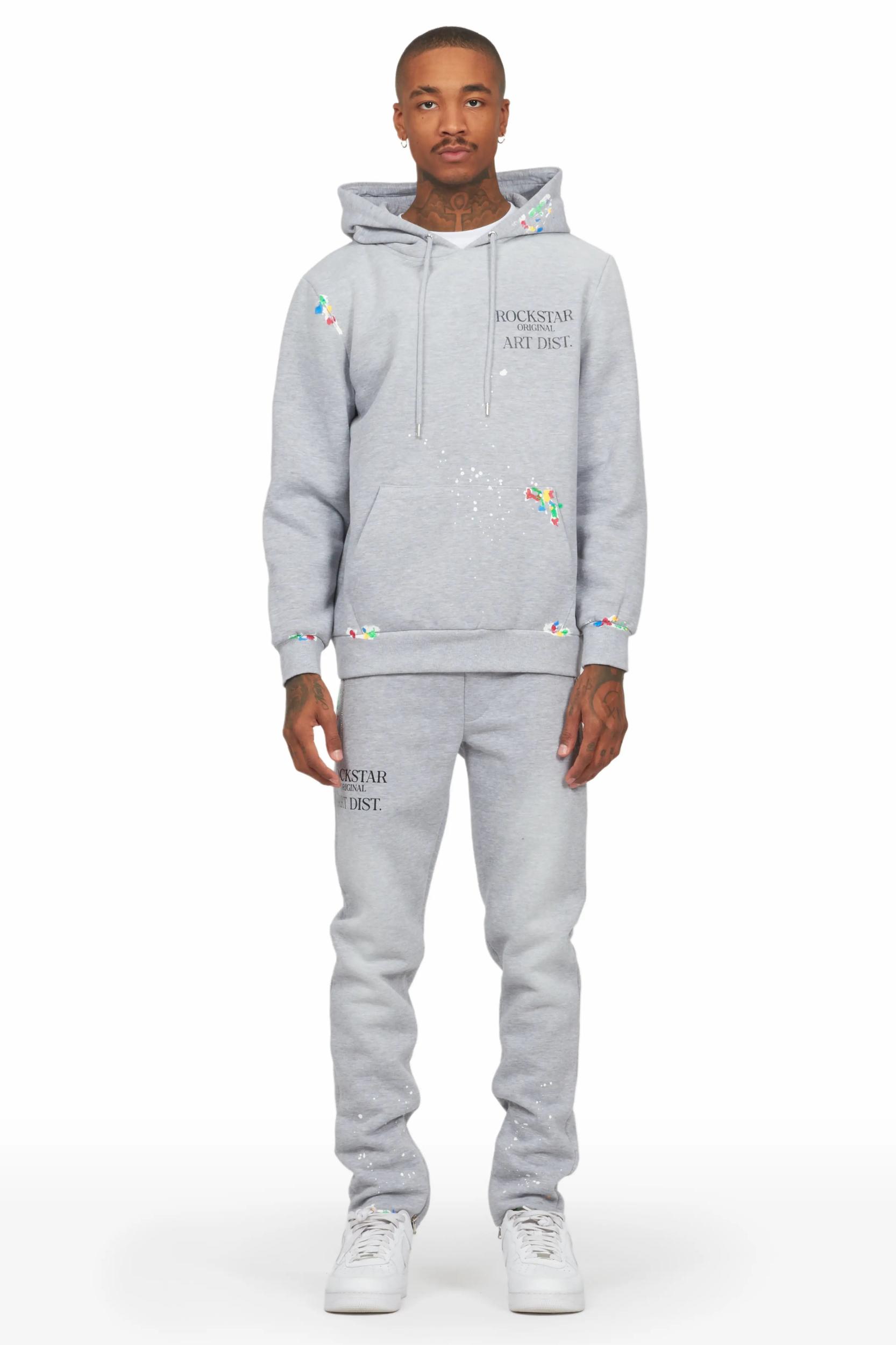 Rockstar Art Dist. Heather Grey Slim Fit track Set Male Product Image