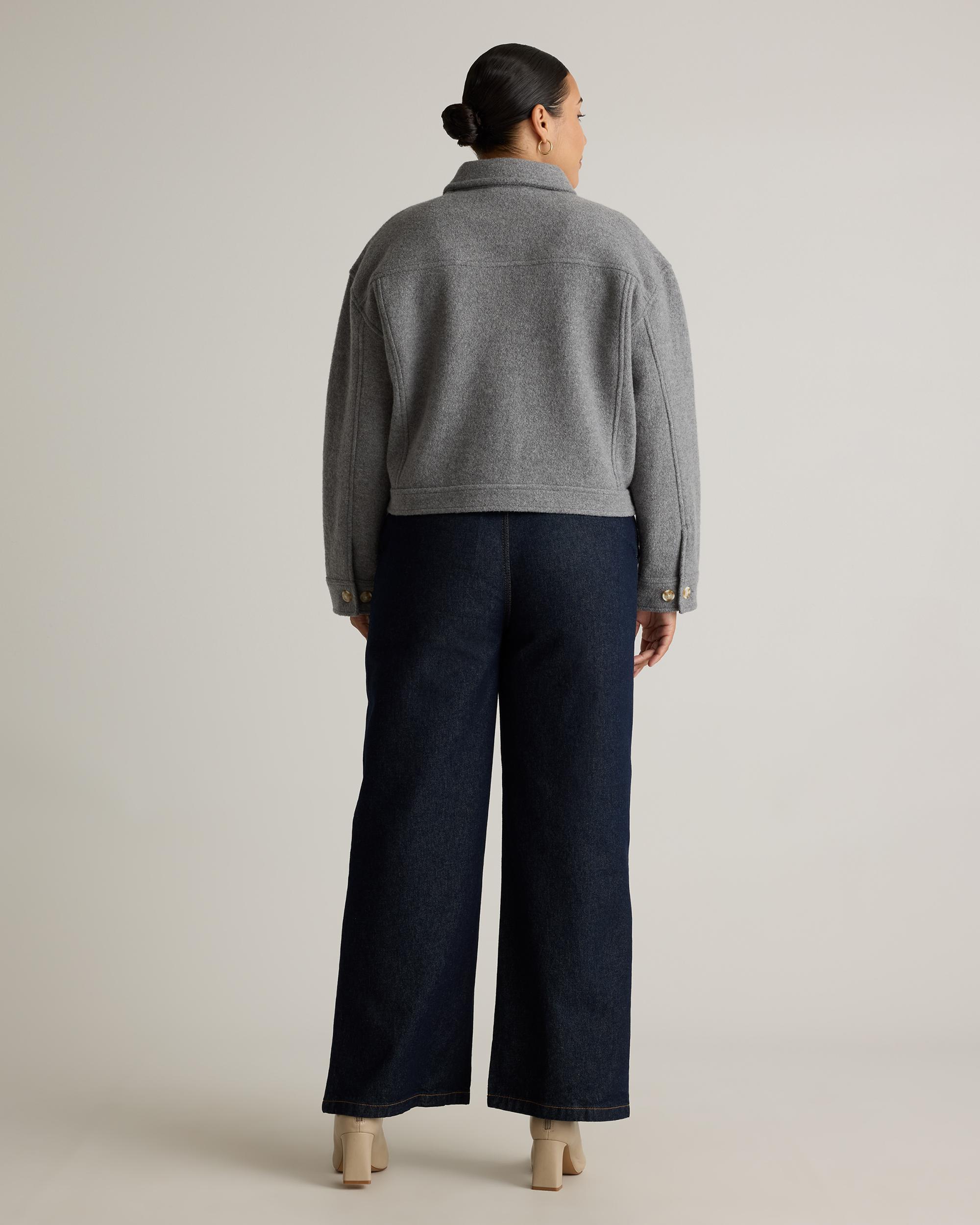 Quince | Women's 100% Merino Wool Cropped Shirt Jacket Size XL Product Image