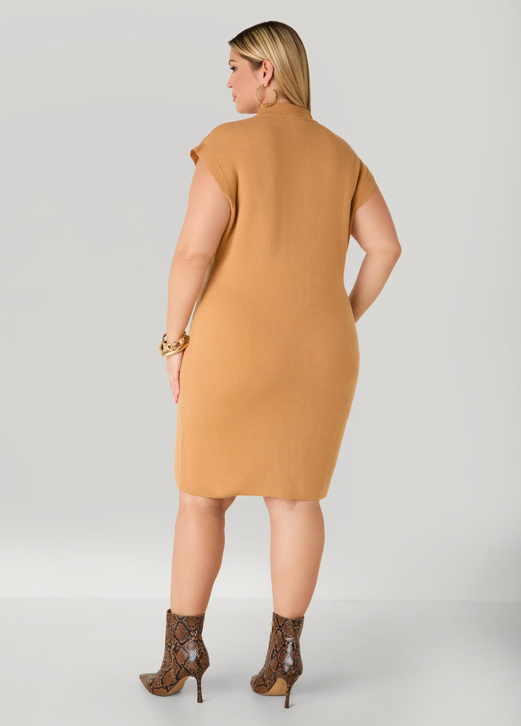 Mock Neck Bodycon Sweater Dress Product Image