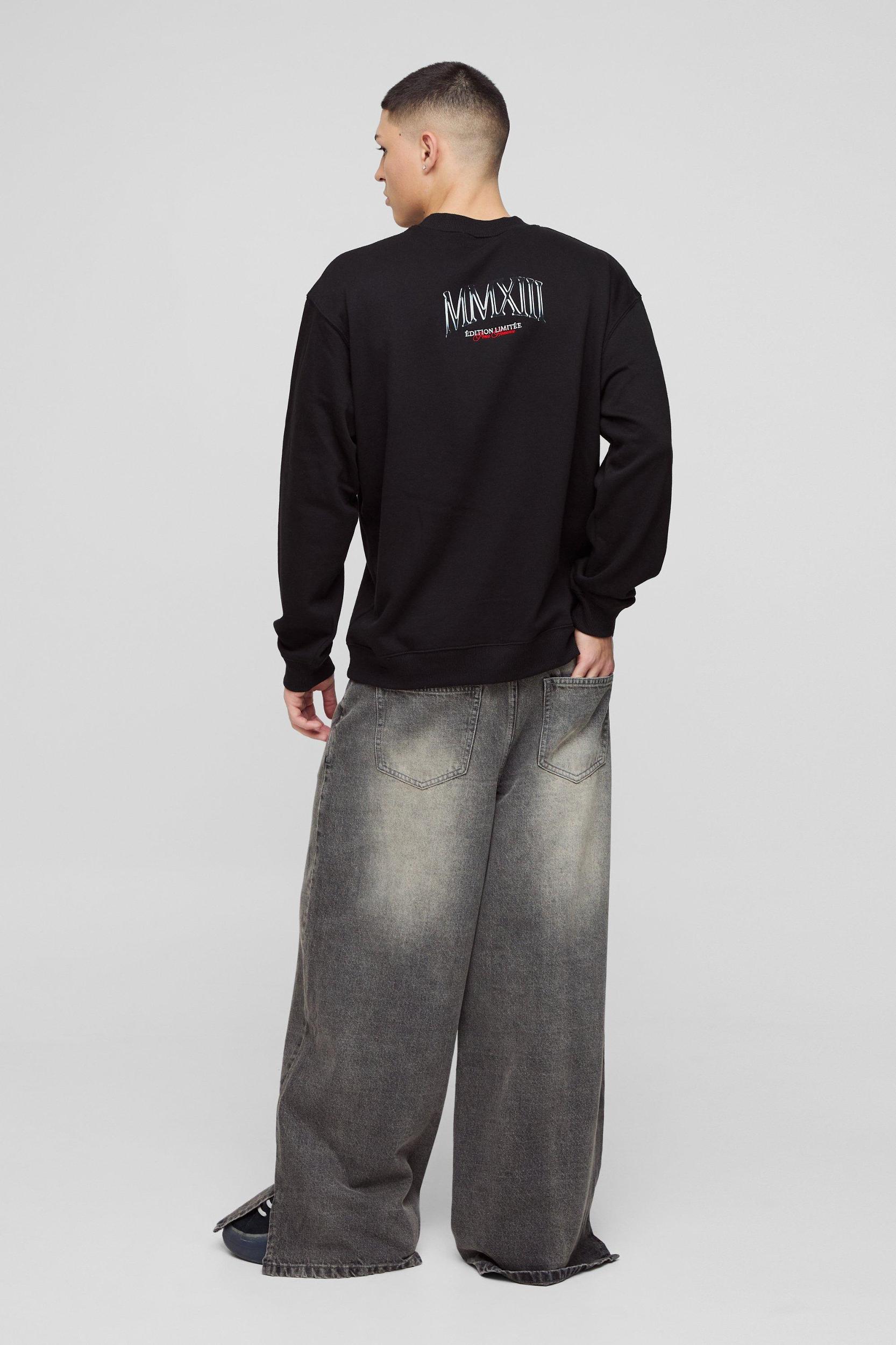 Oversized Official Man Renaissance Graphic Sweatshirt | boohooMAN USA Product Image