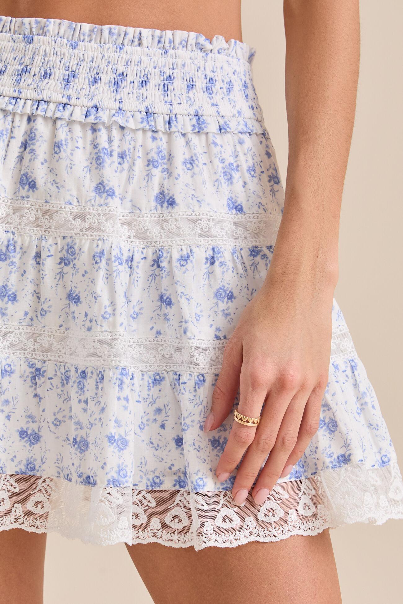 Emliz Tiered Floral Mini Skirt Product Image