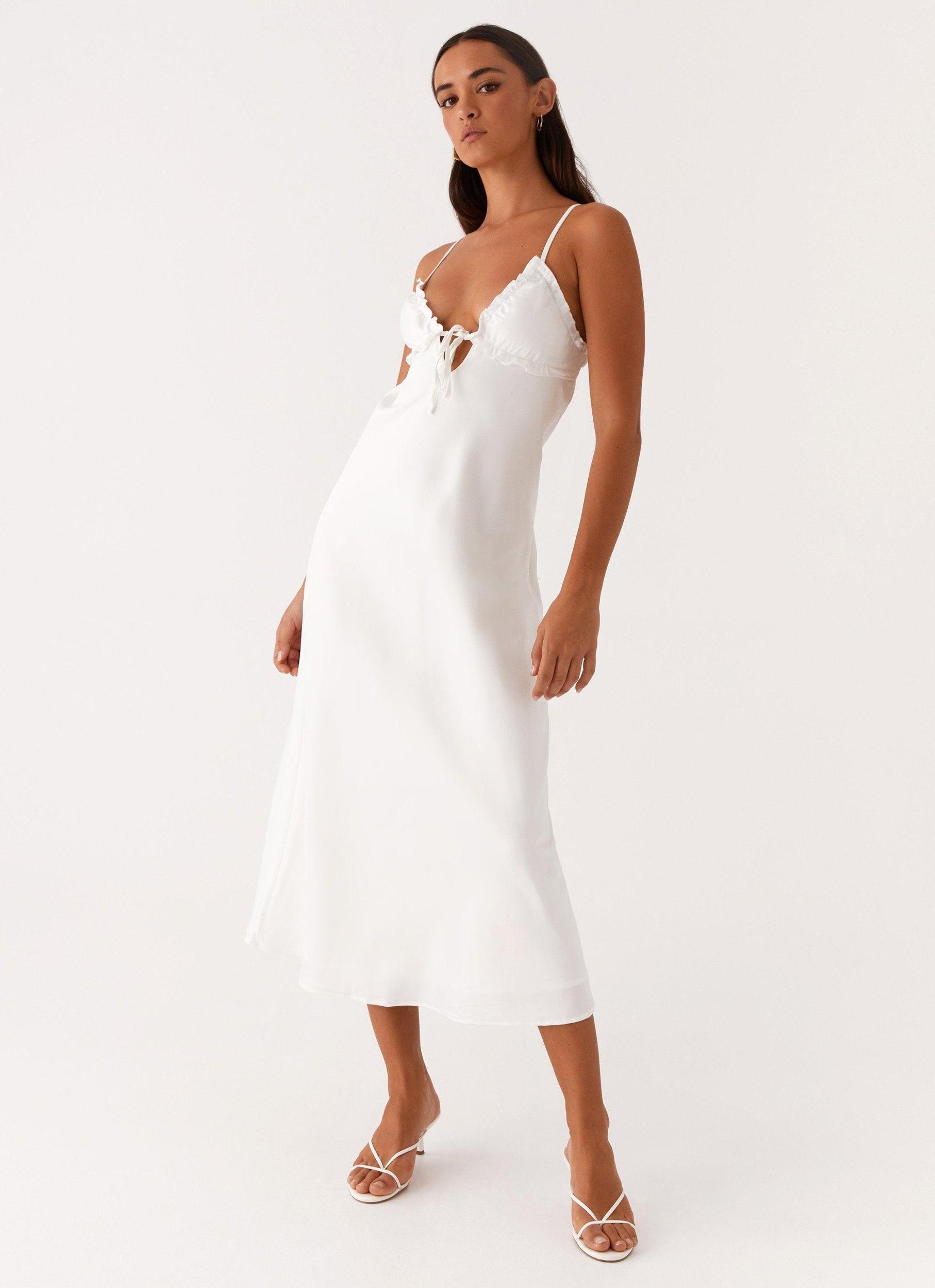 Take Note Midi Dress - White Product Image
