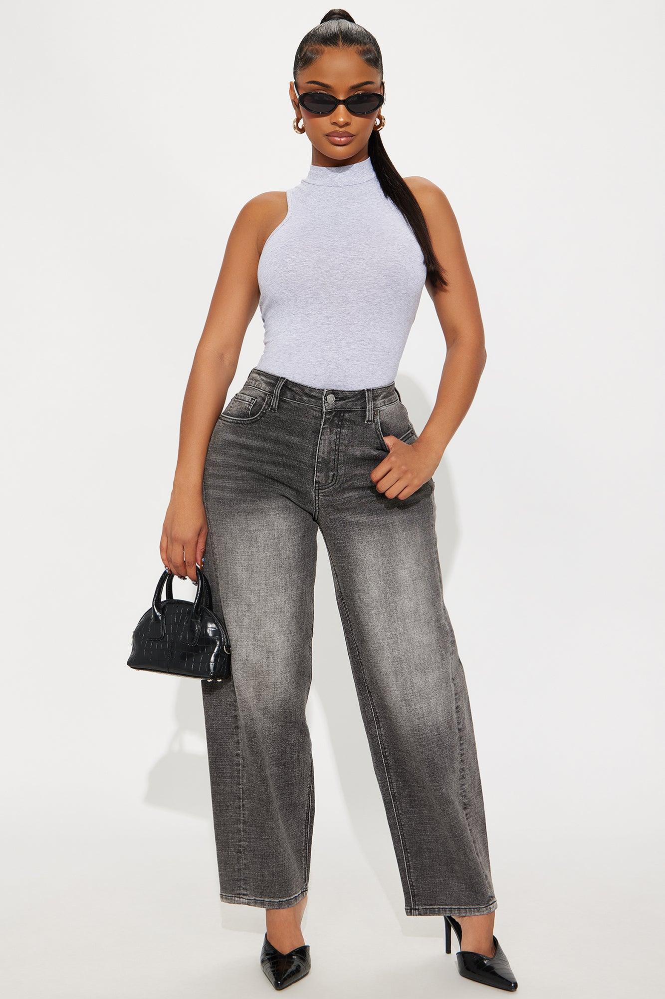 Ella Mock Neck Bodysuit - Heather Grey Female Product Image