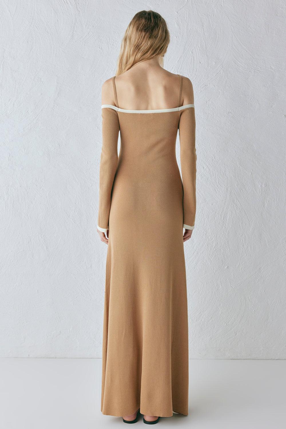 Marlee Knit Maxi Dress Tan Product Image