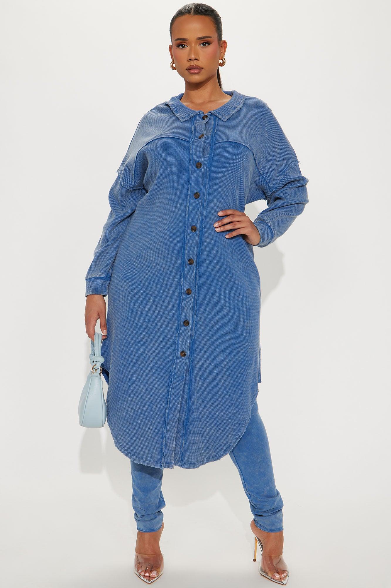 Cece Washed Legging Set - Blue Product Image