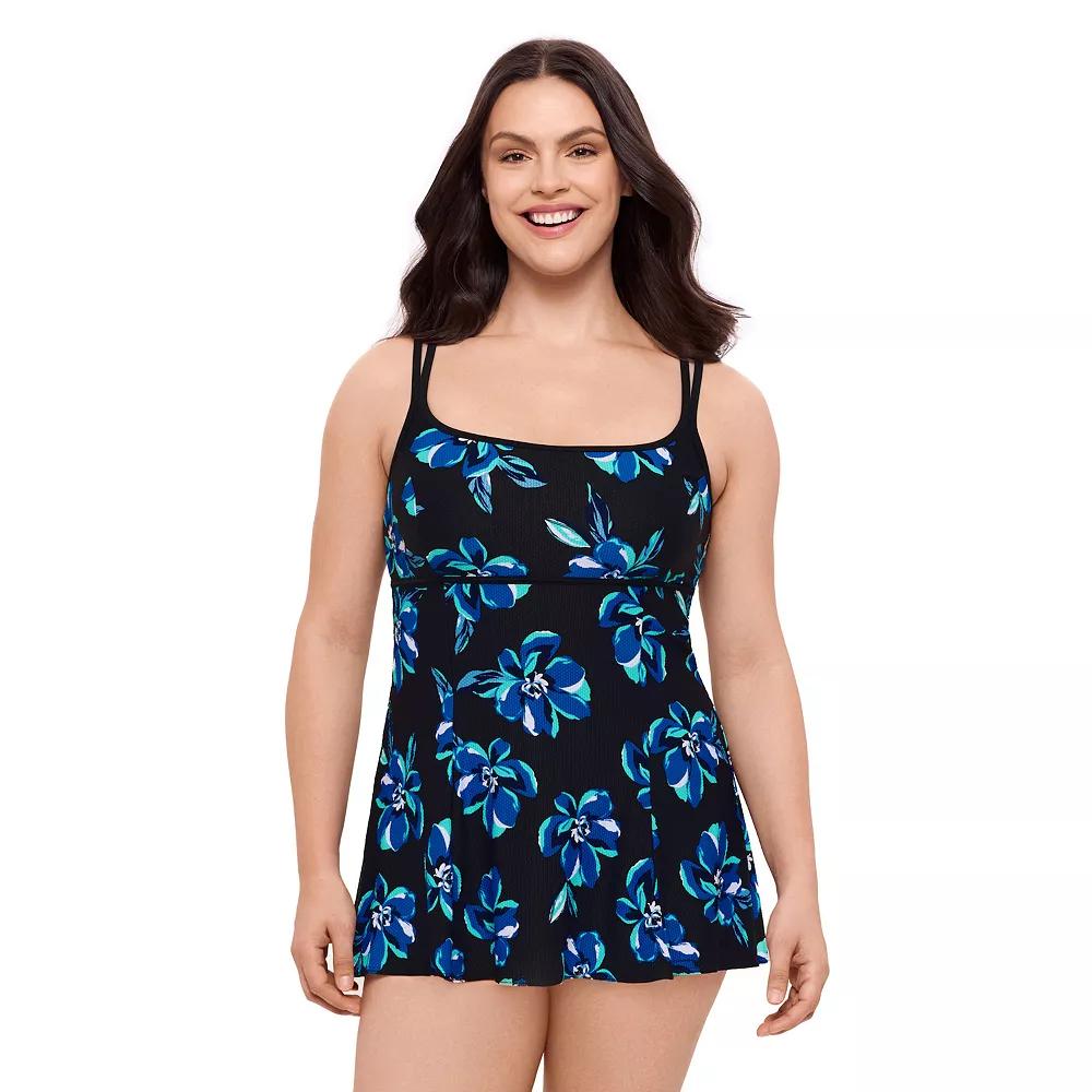 Women's Great Lengths Flower Picker Empire Princess Seam Swim Dress, Size: 10 Product Image